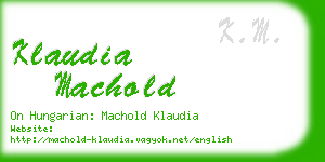 klaudia machold business card